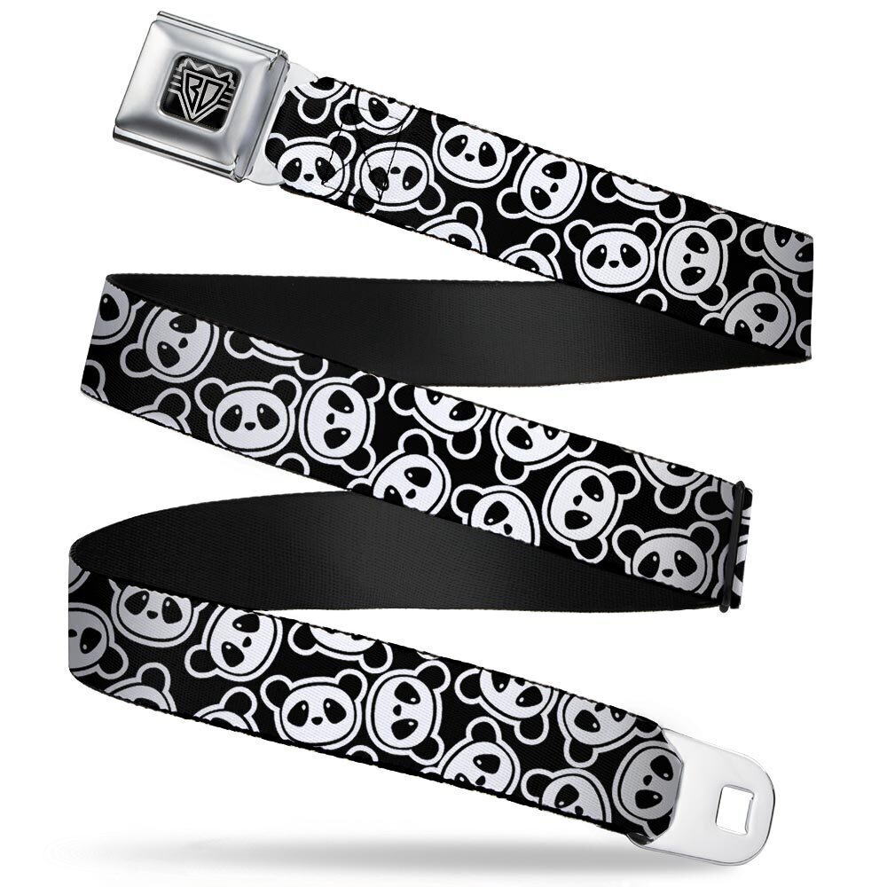9333 Unisex-Adult's Seatbelt Belt Regular, Scattered Panda Bear Cartoon